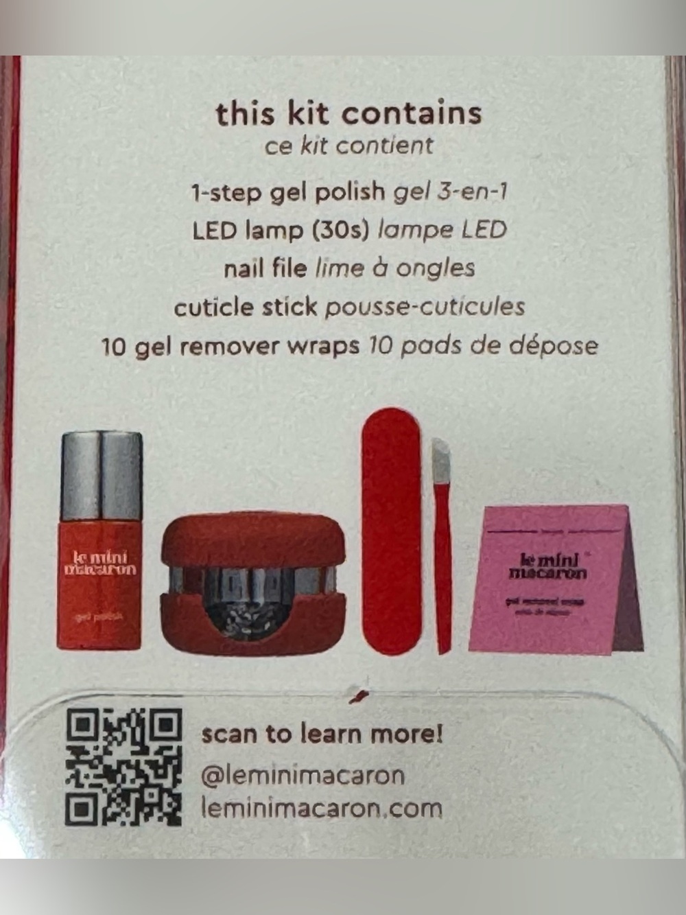 NWT Le Mini Macaron Cherry Red Gel Manicure Kit - Picture 9 of 9